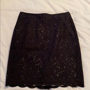 LOFT Black eyelet skirt